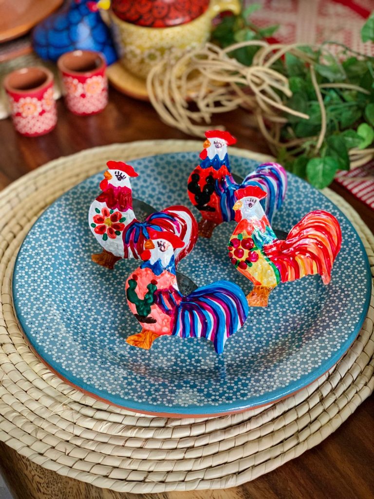 Porta Servilletas de Gallos en hojalata