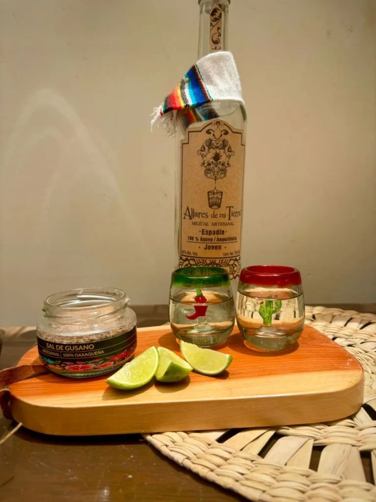 Set Tequileros/mezcaleros en vidrio soplado