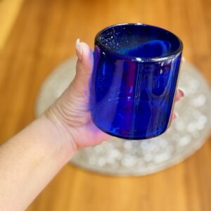 Vaso cubilete azul cobalto