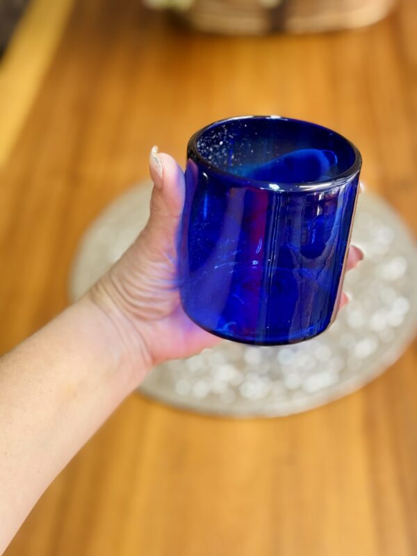 Vaso cubilete azul cobalto
