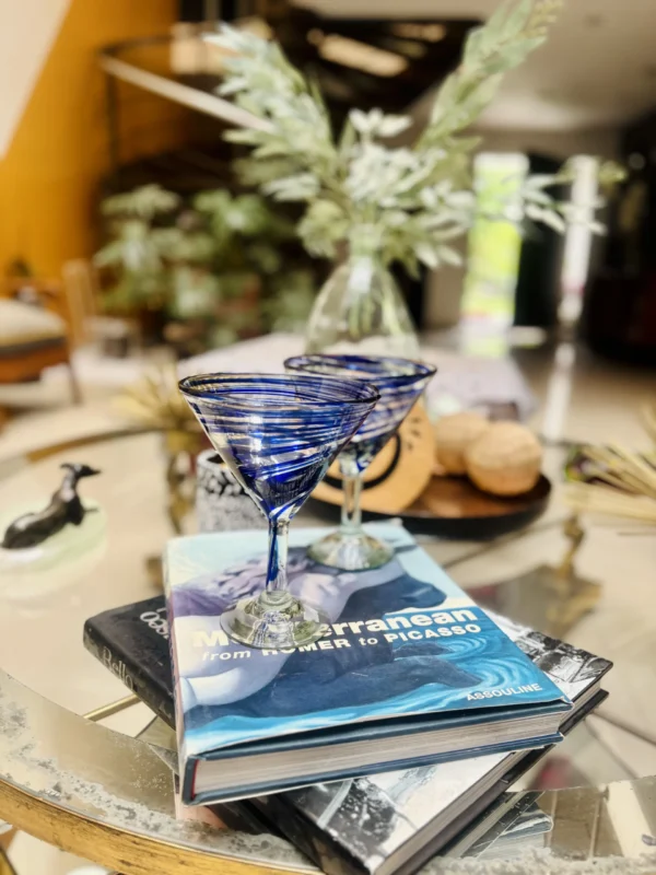 Copas en Vidrio Soplado azul Martini - Image 3