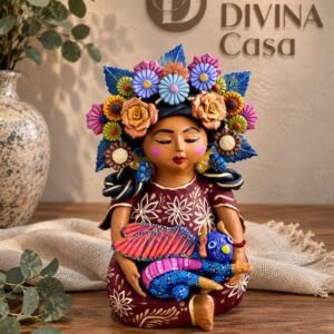 Pachamama Artesanal de Barro Pintada a Mano